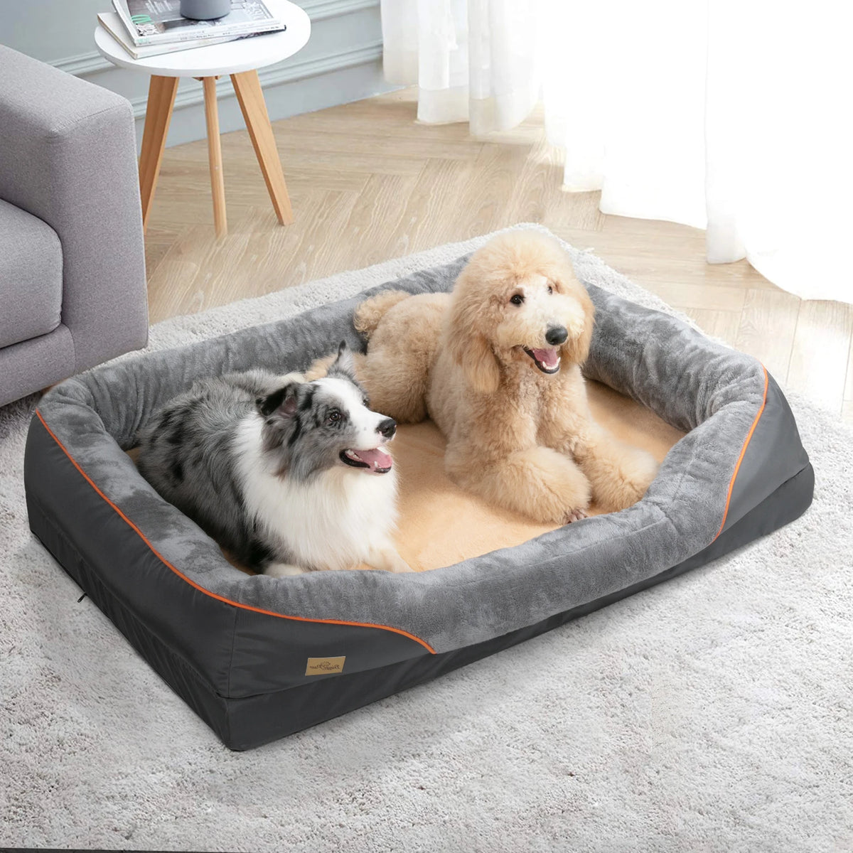 Bingopaw Large Soft Anti Allergy Washable Dog Bed With Removable Cover