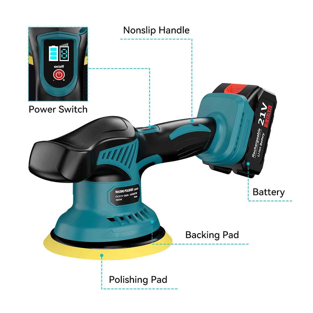 Yeartop Cordless Digital Display Car Polisher And Waxing Machine