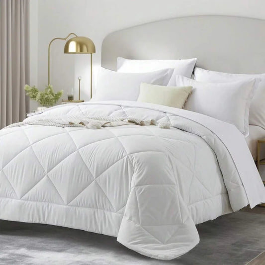 Geometric Pattern Comforter Set With Embroidered Jacquard Design