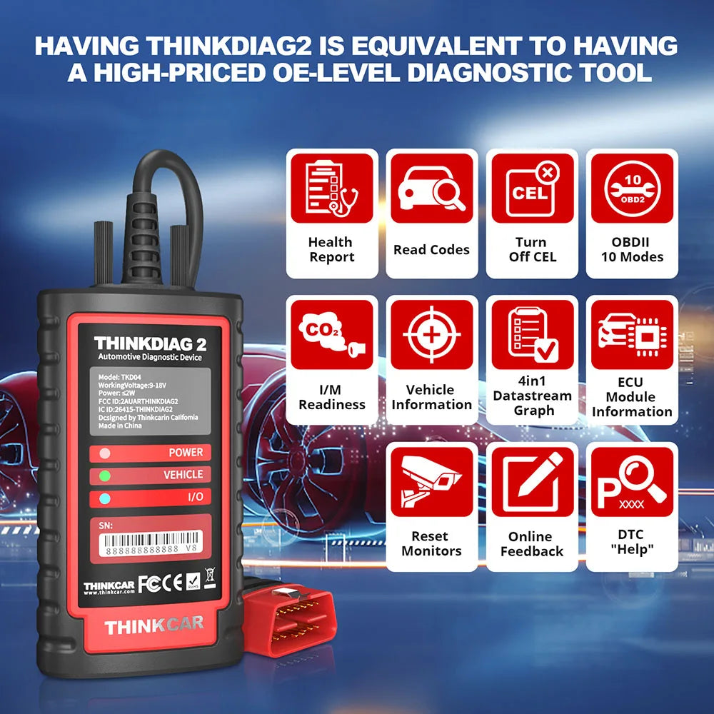 Thinkcar Thinkdiag 2 OBD2 Bidirectional CAN FD Diagnostic Scanner