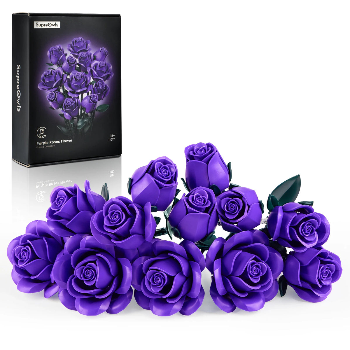 SupreOwls Roses Bouquet Building Blocks Set Artificial Flowers Home Decor