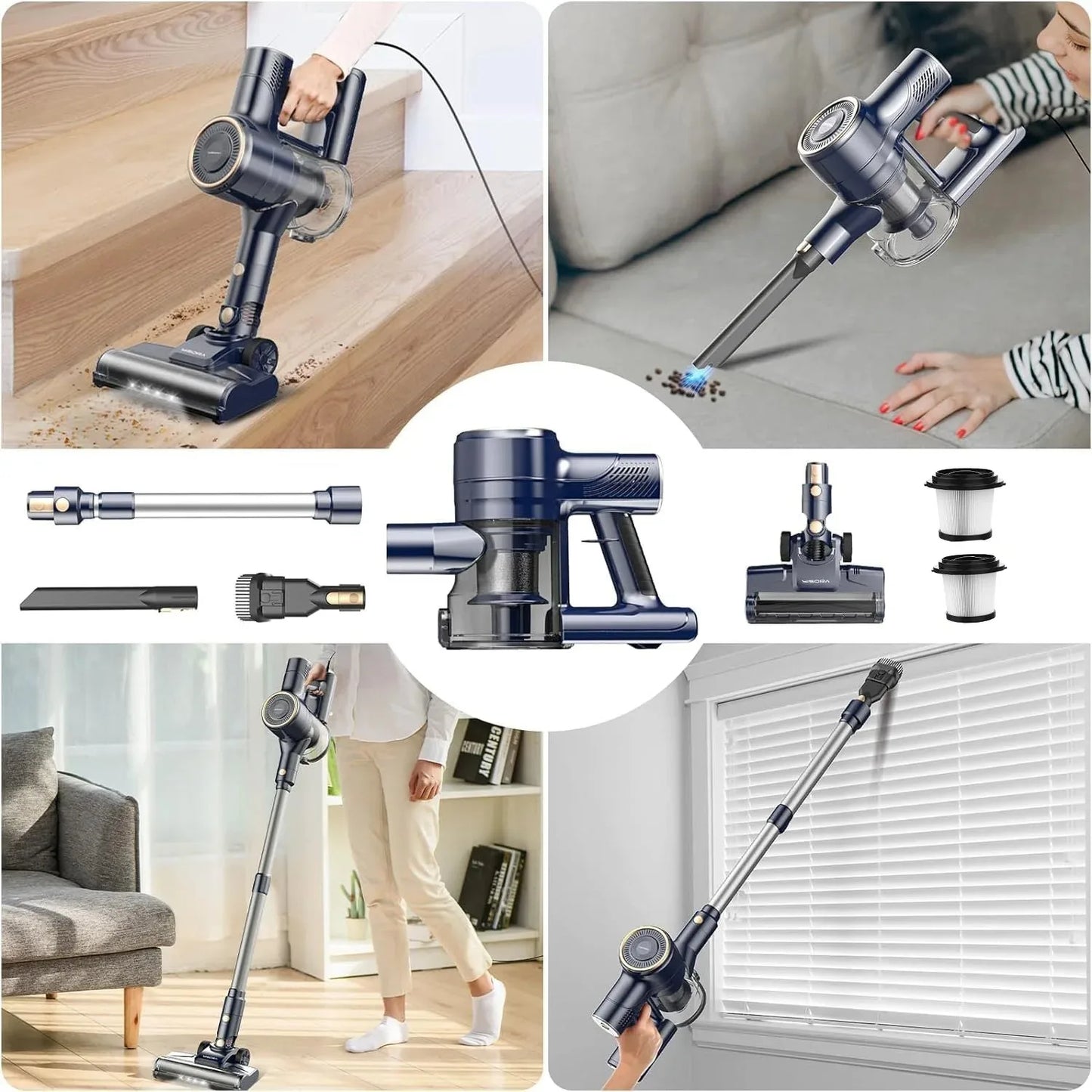 Inse I8 Corded Stick Vacuum 600W Powerful 6In1 Handheld Cleaner
