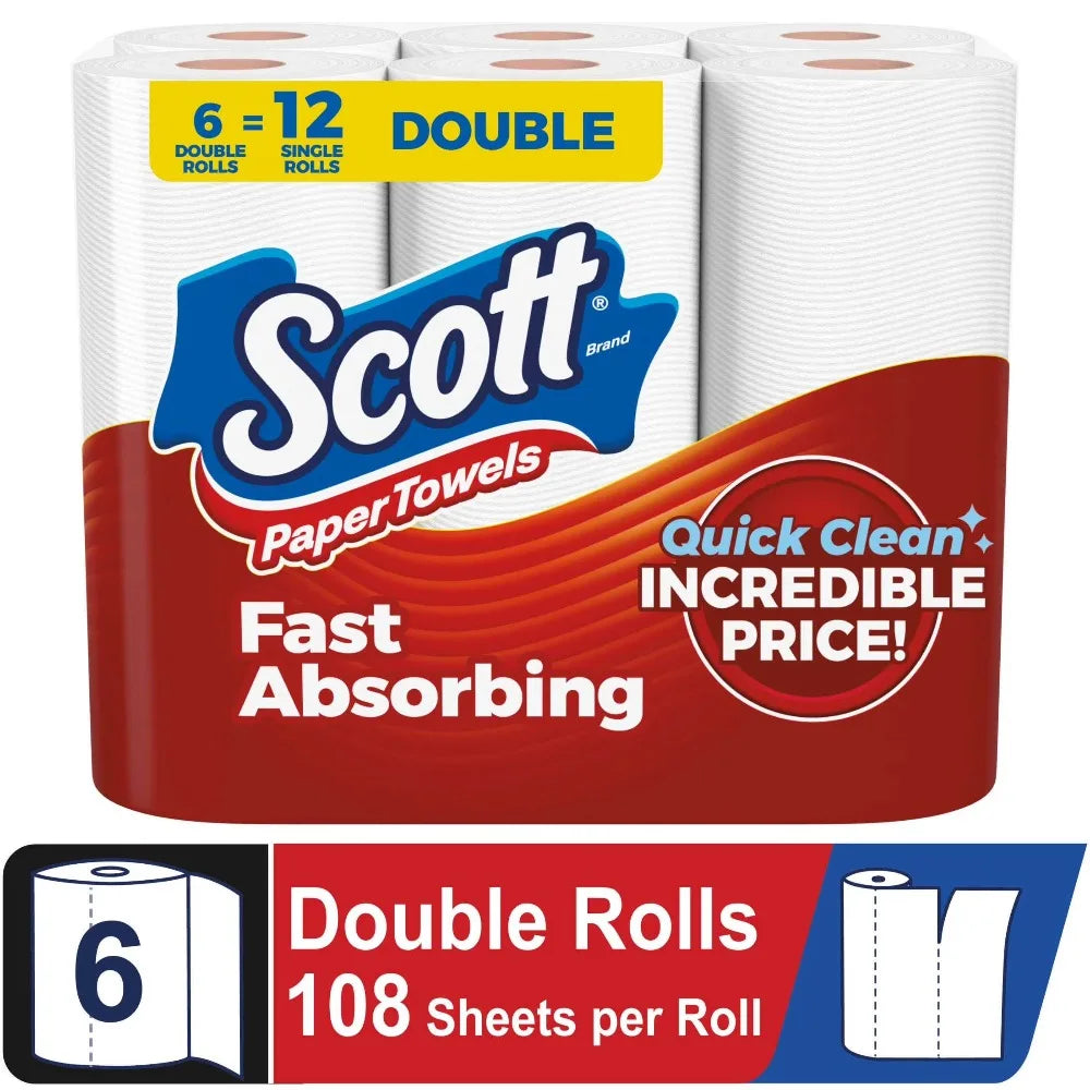 Choose-A-Sheet Double Rolls Paper Towels Bulk Pack 6 Rolls