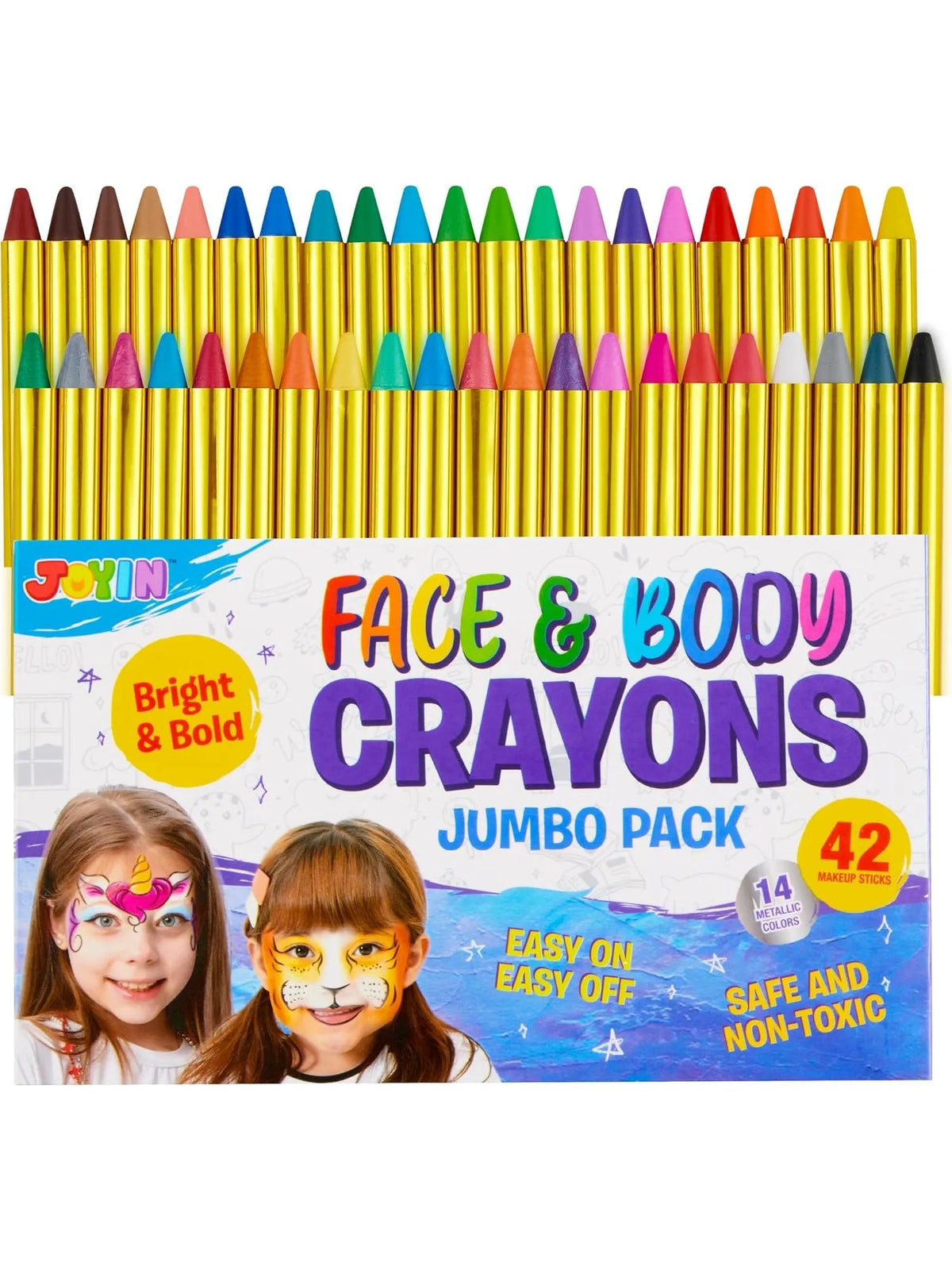 Joyfy 42 Piece Face and Body Paint Crayons Kit Party