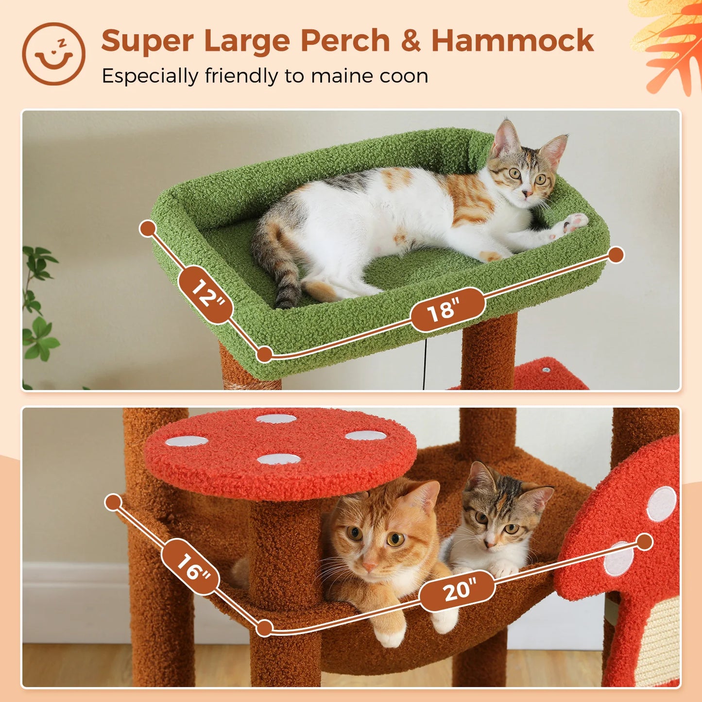 PAWZ Road Multi Level Cat Tree With Scratching Posts Hammock