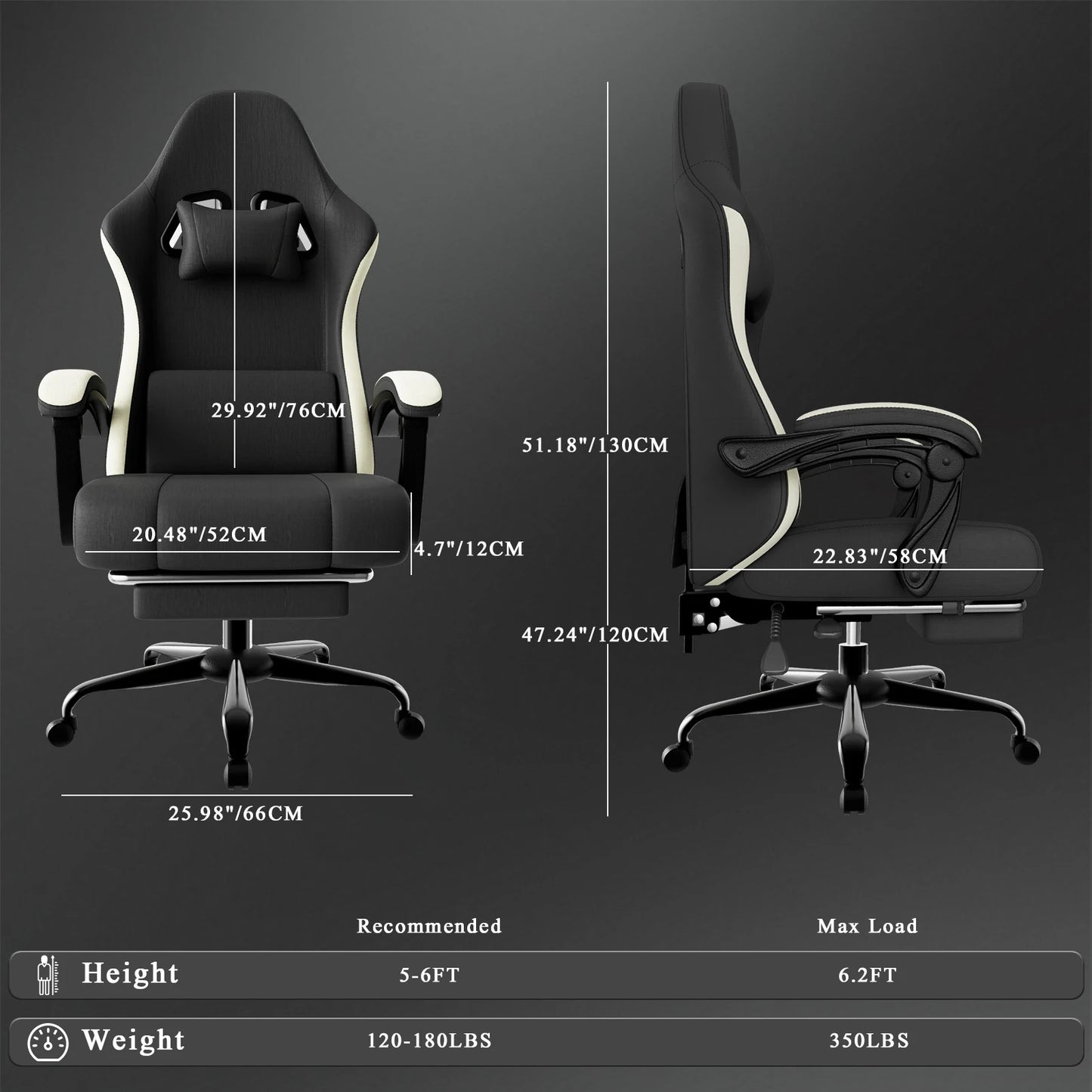 Breathable Ergonomic Gaming Chair With Adjustable Lumbar Support
