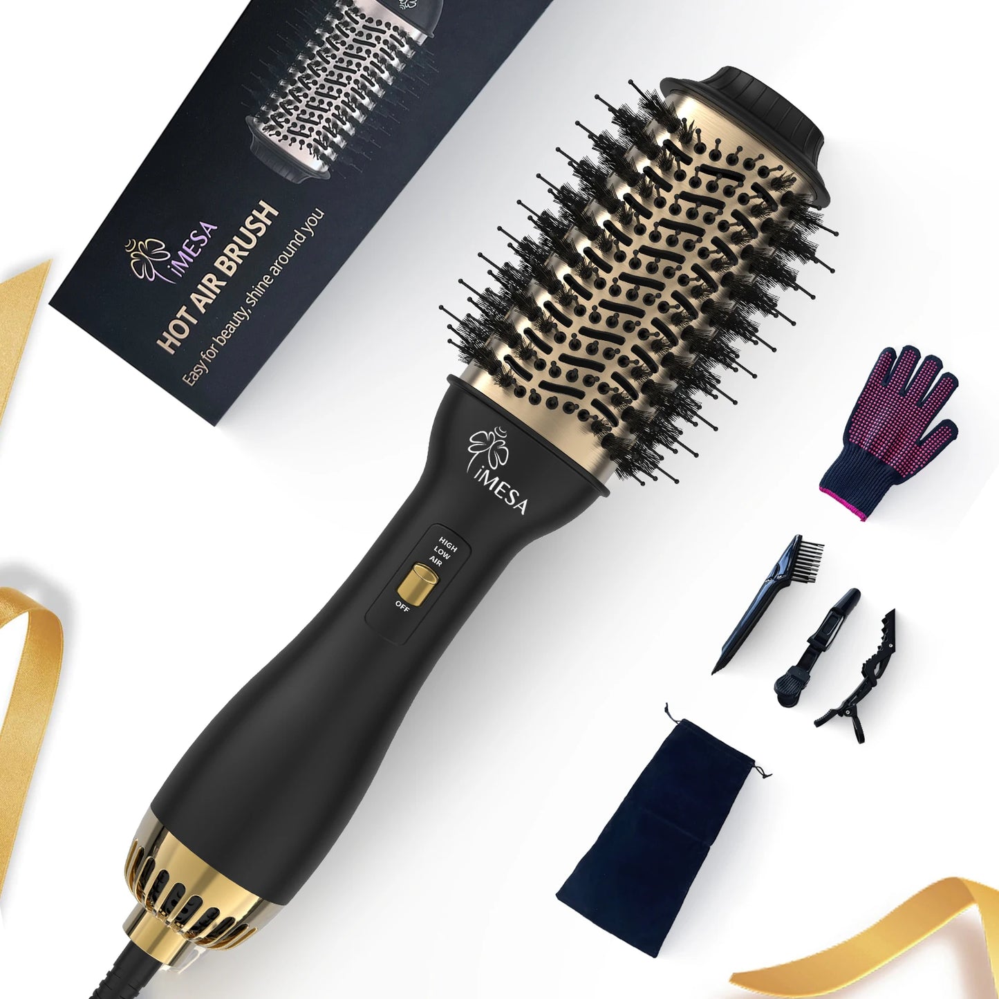 Imesa Hot Air Brush One Step Hair Dryer Curler Straightener