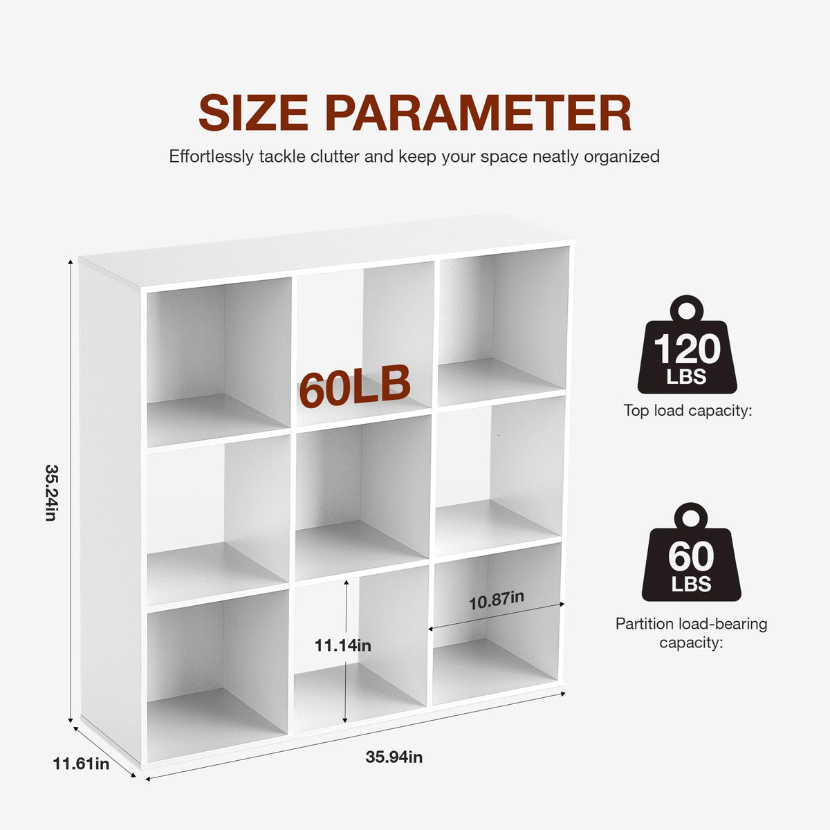 JHK Wood Cube Storage Organizer Shelf