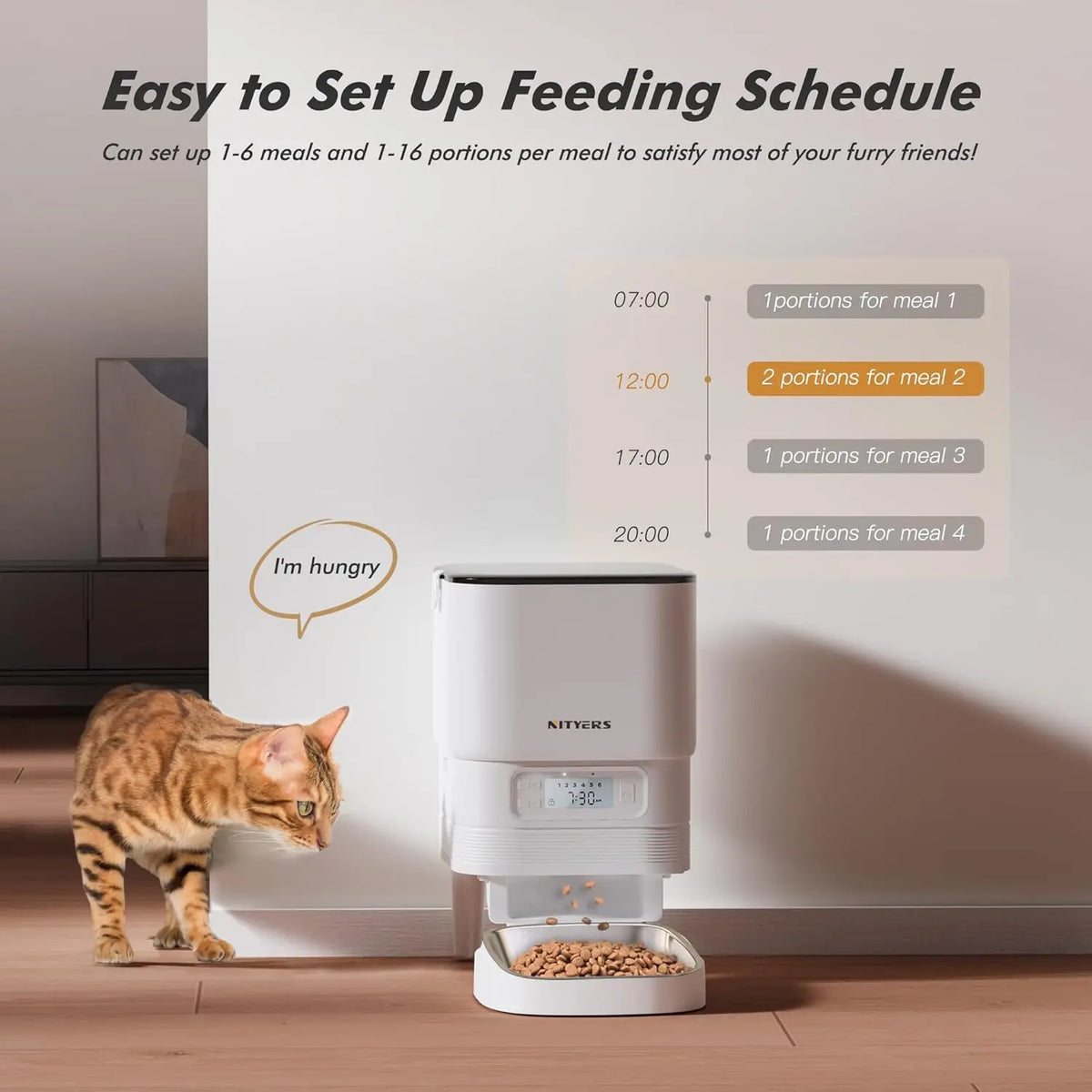 Nityers Automatic Pet Feeder With Voice Recorder And Portion Control