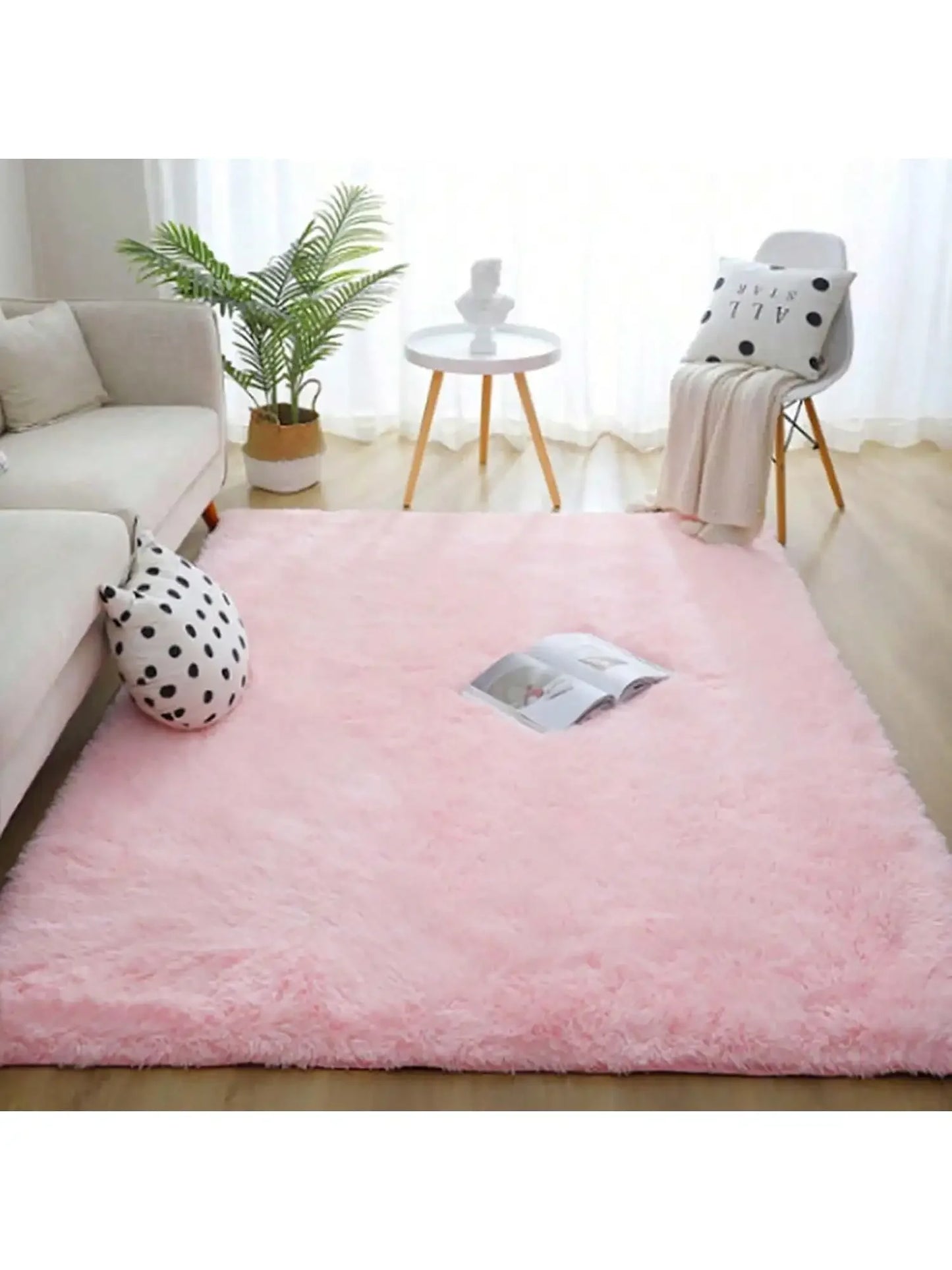 Plush Thick Long Pile Carpet Comfortable Non Slip Home Rug