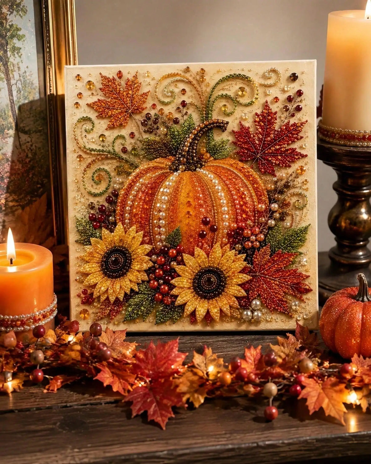 Autumn Pumpkin 5D Diamond Art Painting Kit For Adults