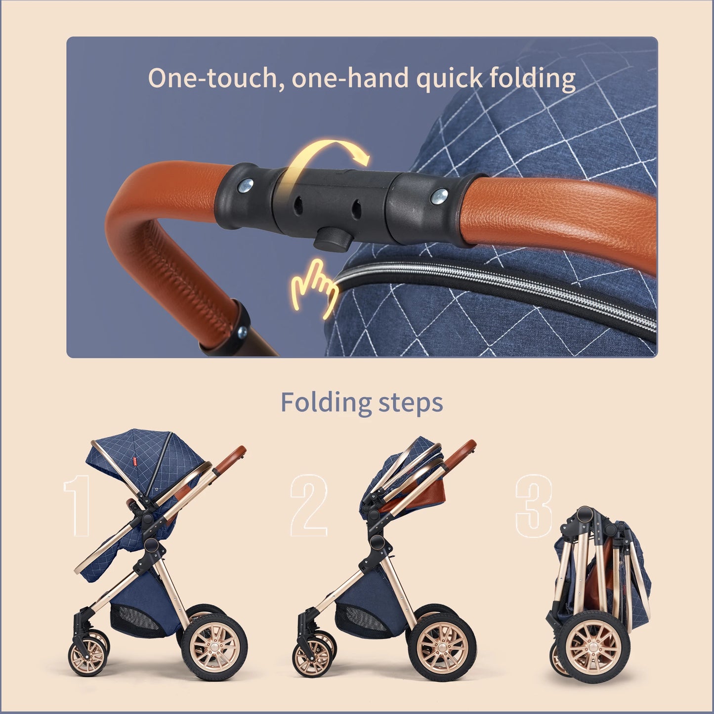 B.childhood All in One Luxury Stroller 3in1 High Landscape Pram