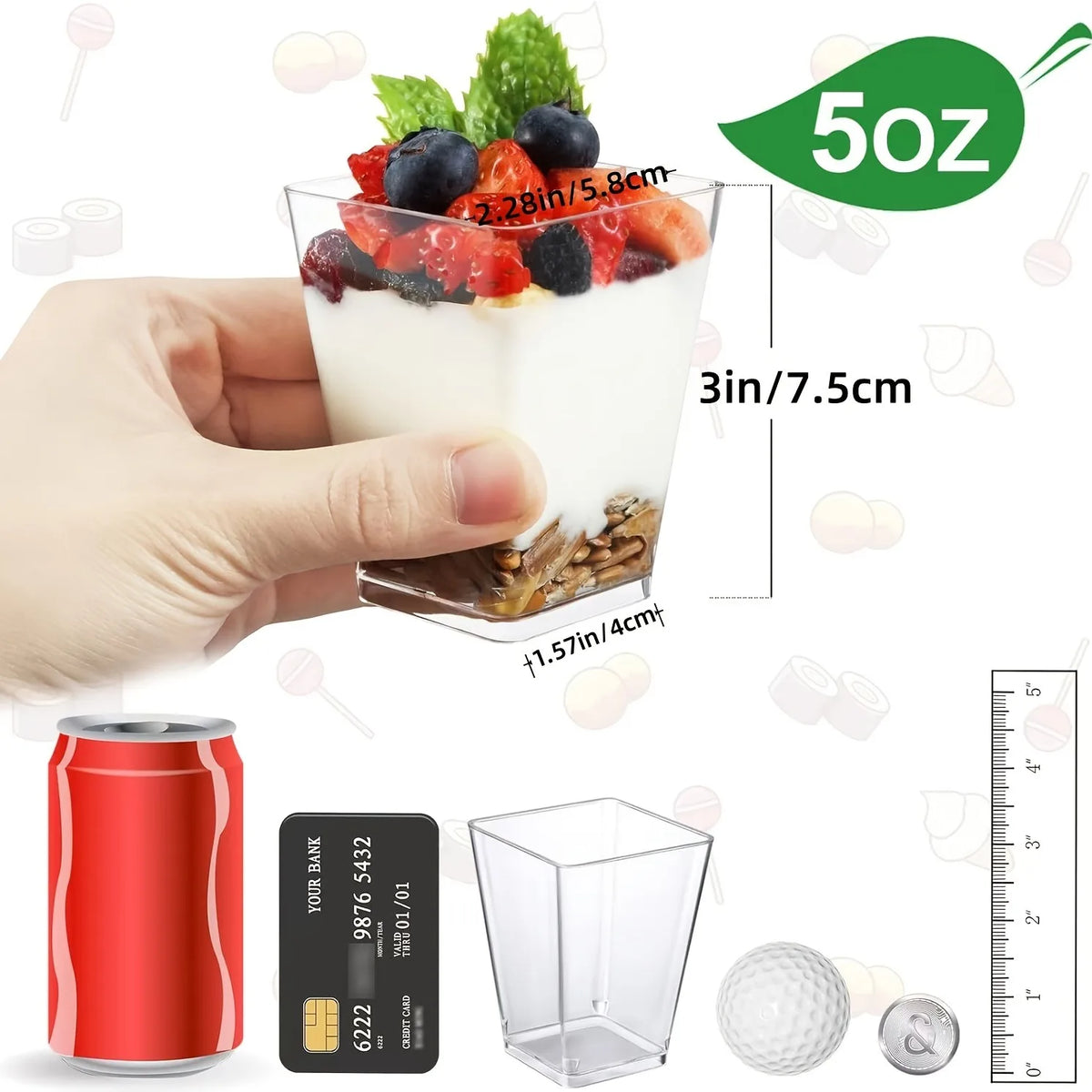 Disposable Clear Plastic Parfait Cups With Lids And Spoons For Snacks