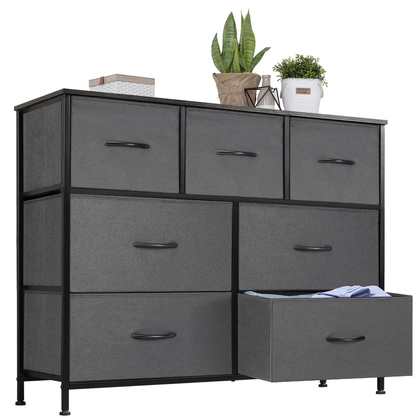 JHK Modern Minimalist 7 Drawer Bedroom Wardrobe Clothes Storage Organizer