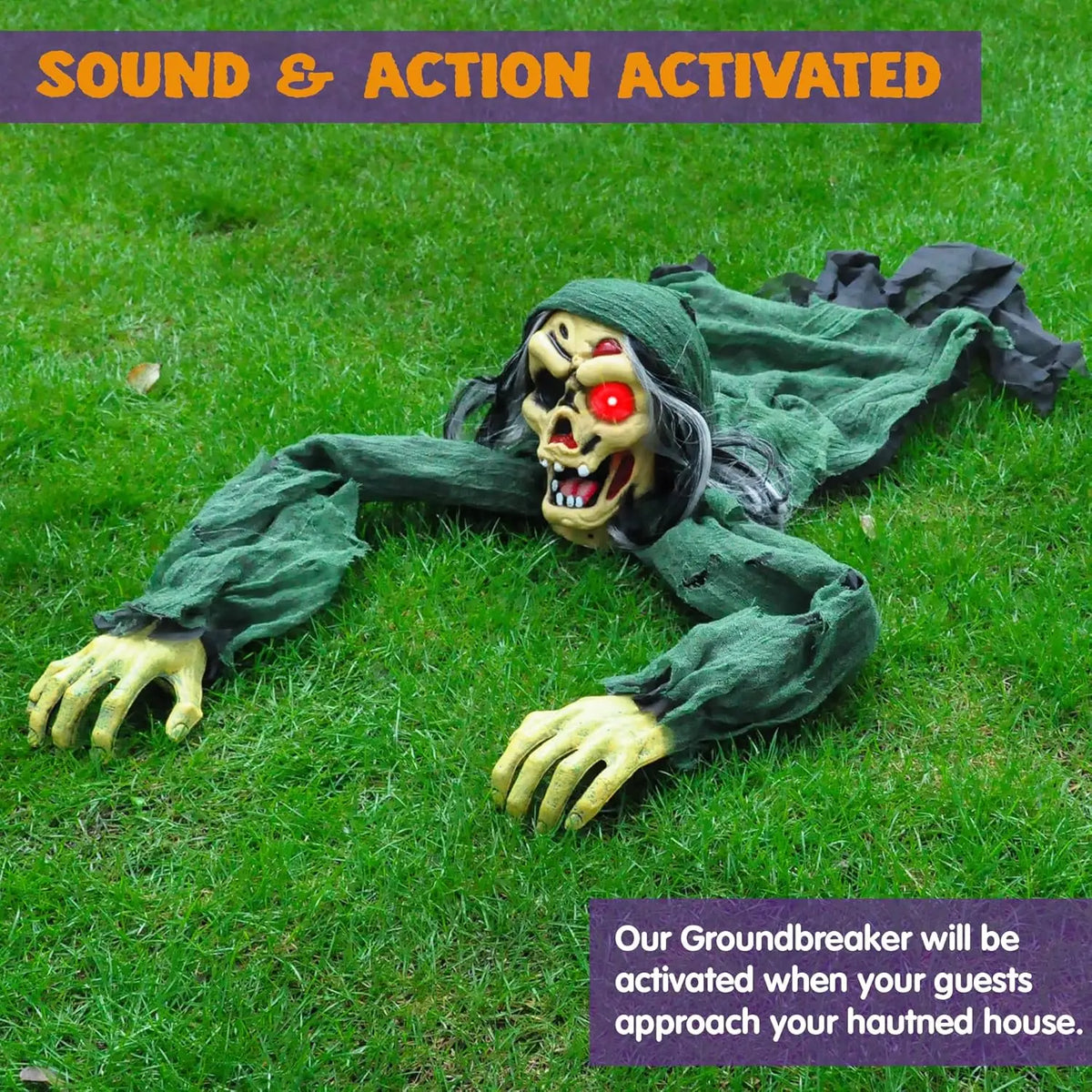 Joyfy Zombie Groundbreaker Outdoor Halloween Prop With Sound