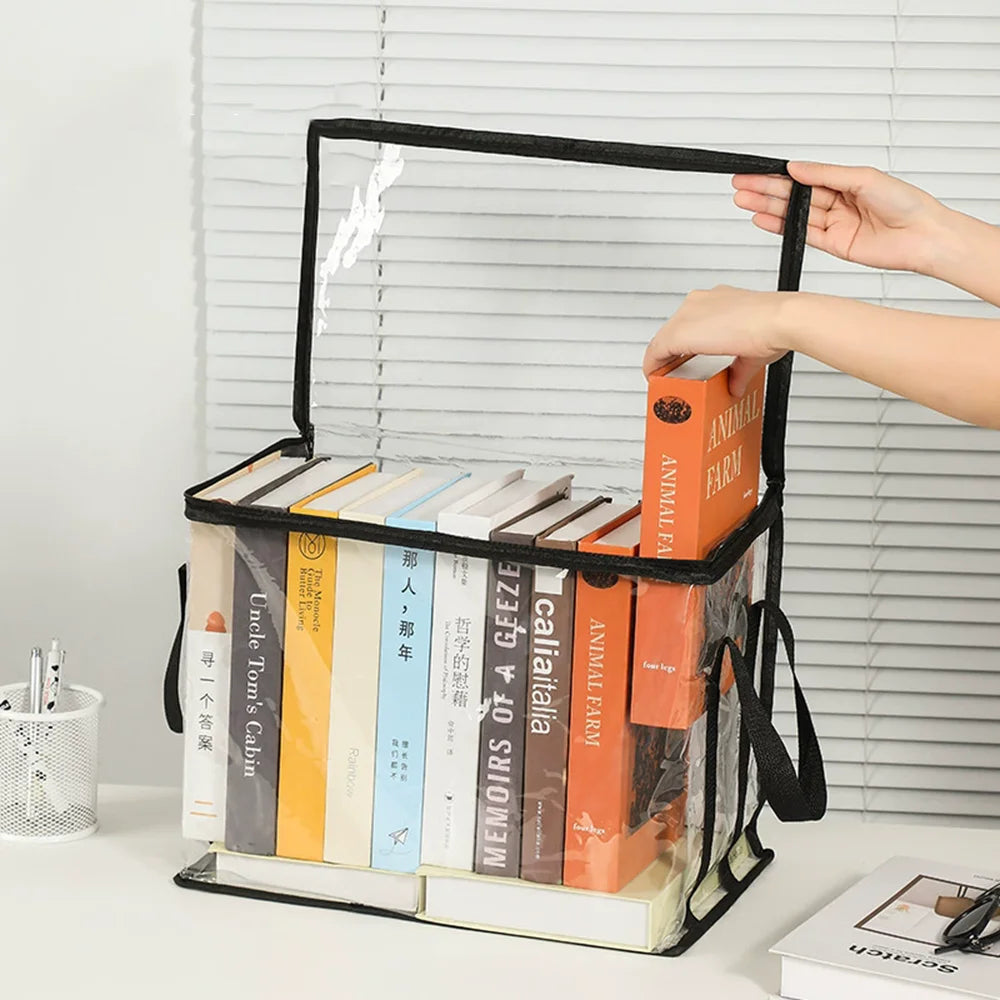 Foldable Transparent Storage Organizer Box For Books Home Office