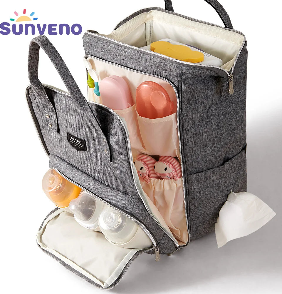 Sunveno Diaper Backpack Nappy Bag Multi Function Waterproof Travel