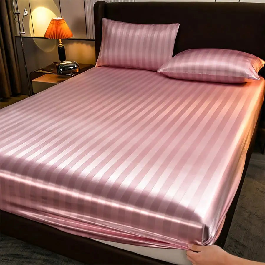 Soft Silky Satin Bedding Set With Mattress Cover