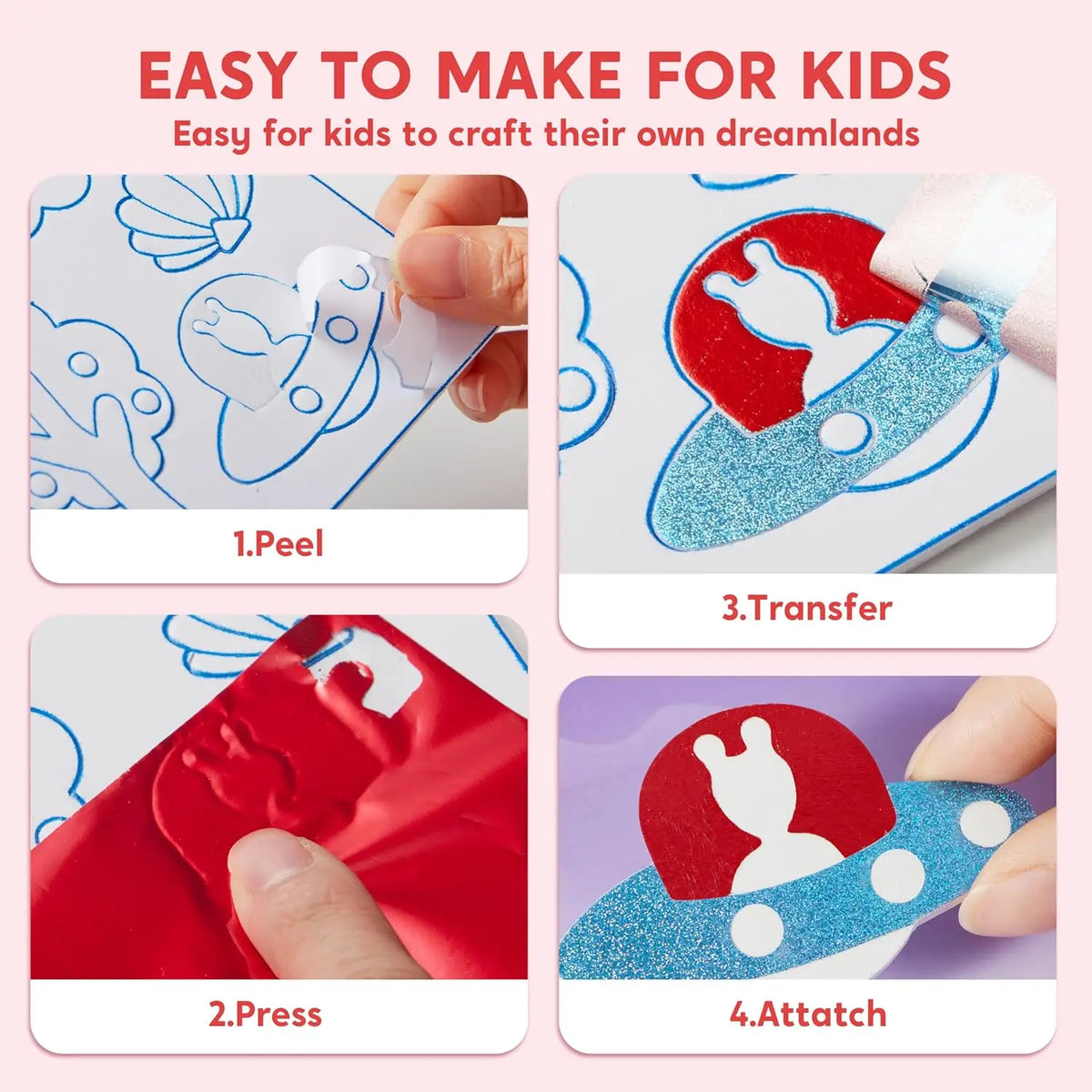 Joyfy Mess Free Foil Art Sticker Craft Kit For Children