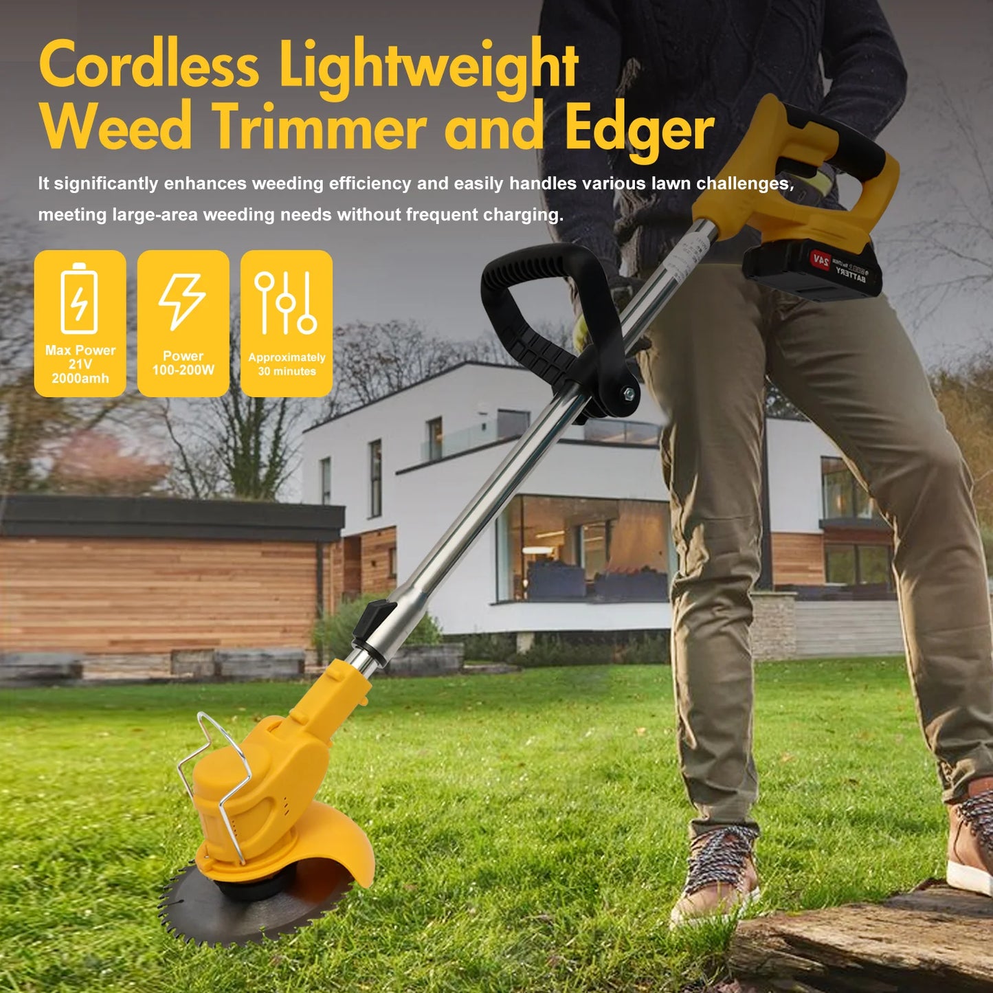 Cordless Electric Grass Trimmer Lawn Mower And Edger