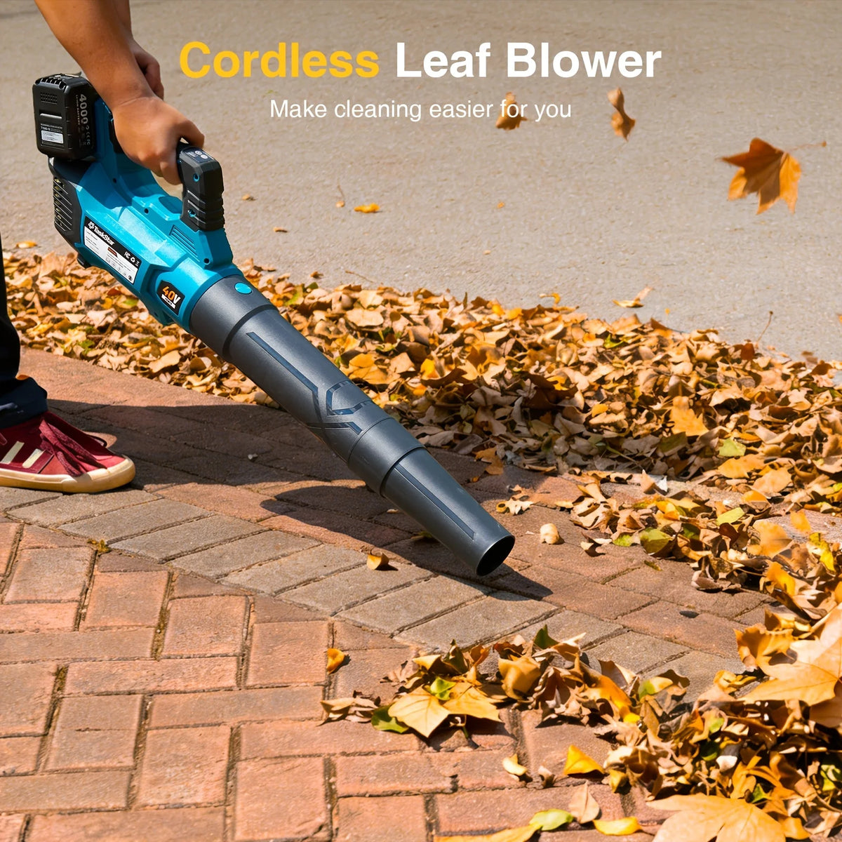 TaskStar 40V Cordless Leaf Blower Brushed Motor 2x4.0Ah Batteries