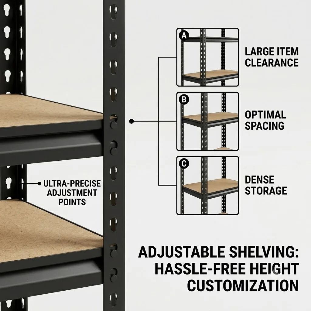 Five Tier Adjustable Heavy Duty Metal Storage Rack