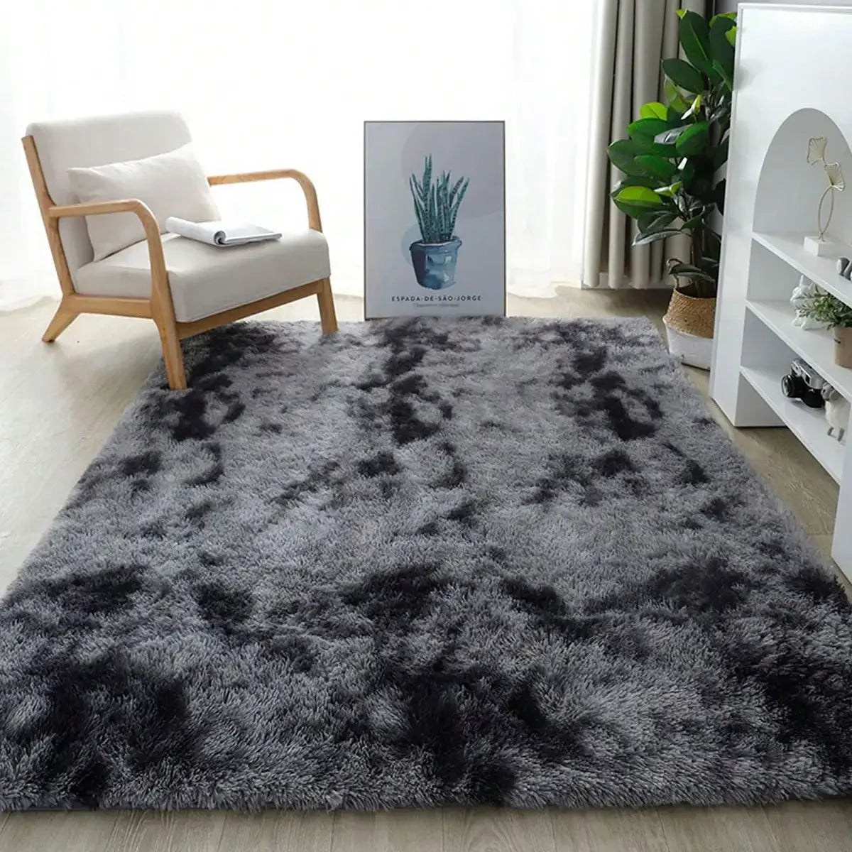Plush Thick Long Pile Carpet Comfortable Non Slip Home Rug