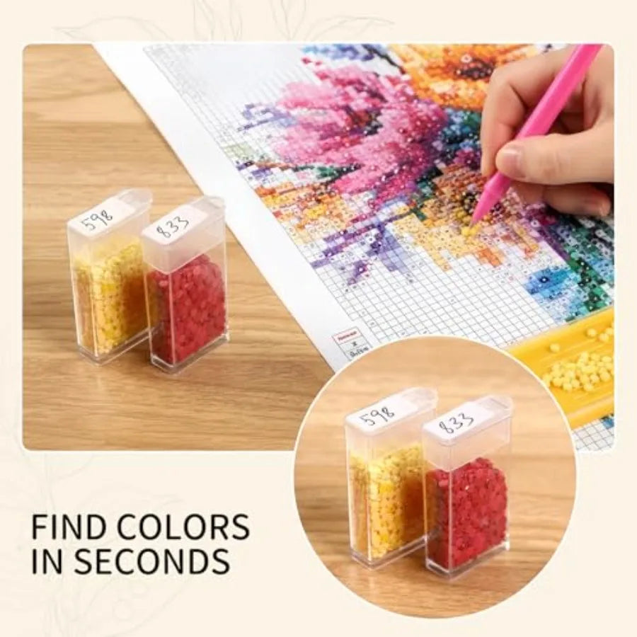 Diamond Painting Tool Box 64 Grids Storage With Adjustable Dividers