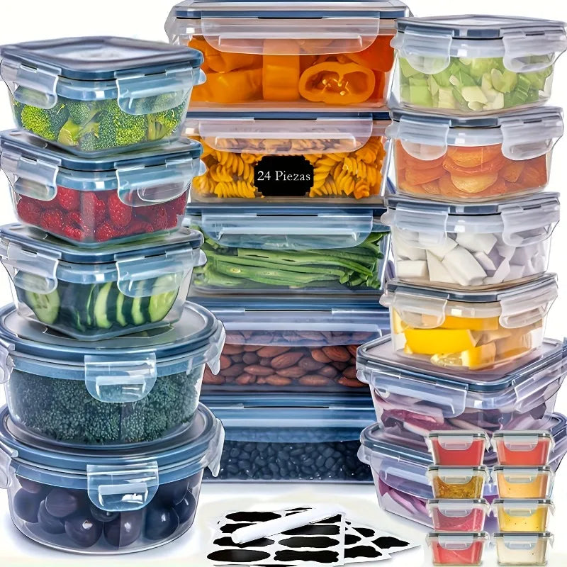 BPA Free 24 Count Airtight Food Storage Containers with Labels