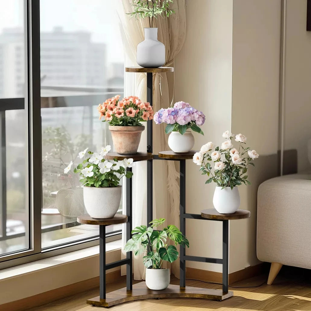 Corner Plant Stand Indoor Metal Flower Shelf Rack Organizer