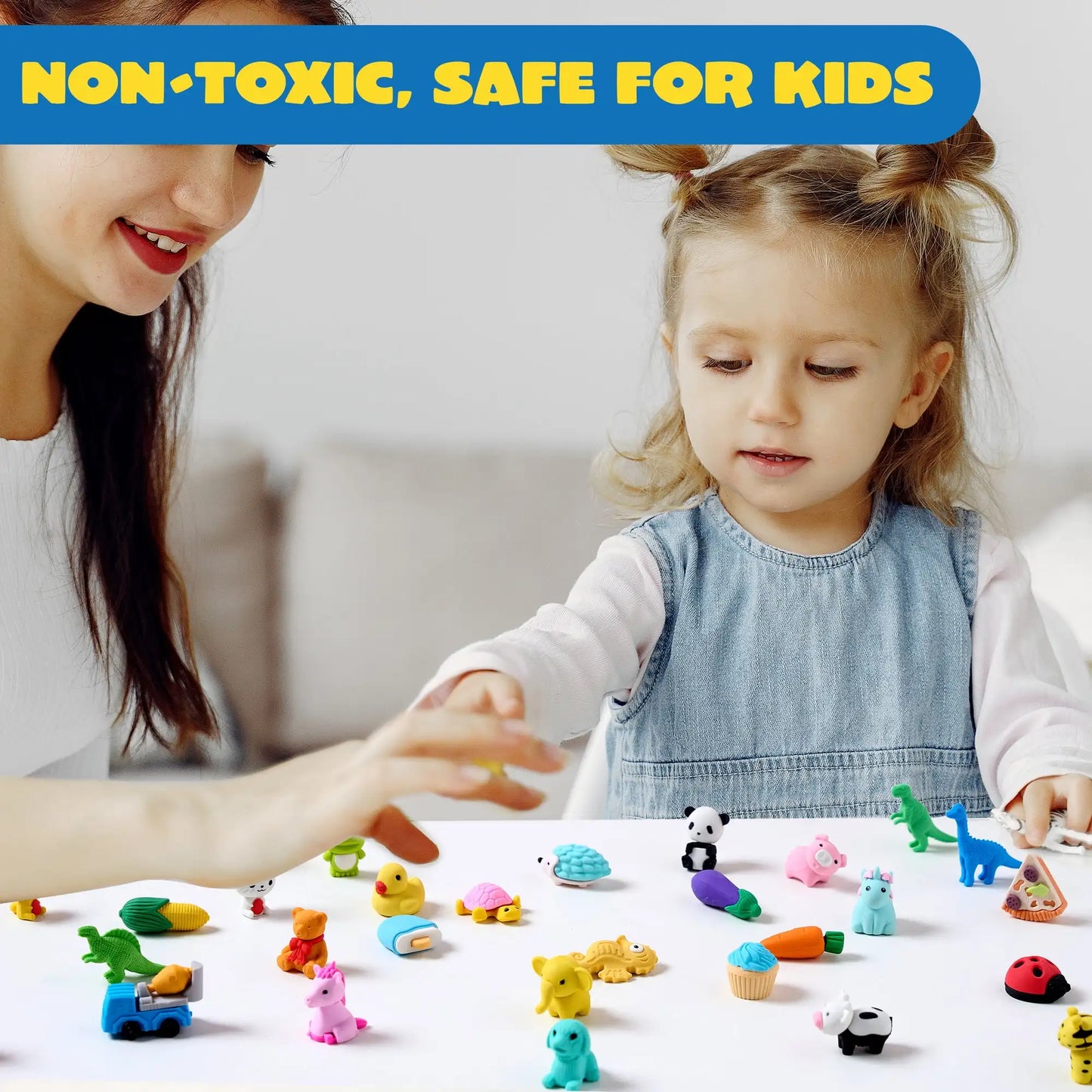 Joyfy 3D Animal Erasers Set for Pencil Desk Classroom