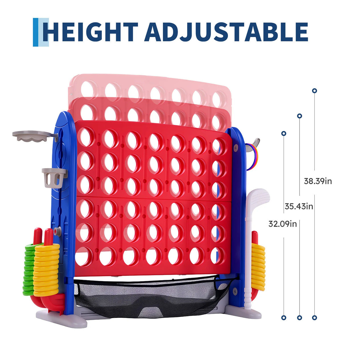 Giant Outdoor Connect Four Basketball Hoop Ring Toss Game Set