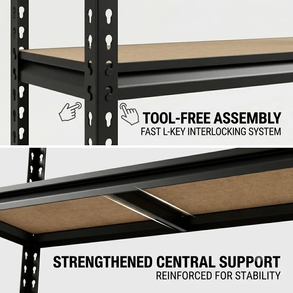 Five Tier Adjustable Heavy Duty Metal Storage Rack