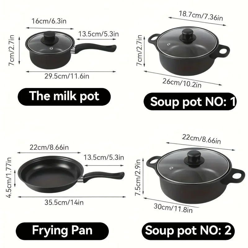 Aehome Nonstick Stainless Steel Cookware Set with Utensils Induction Compatible