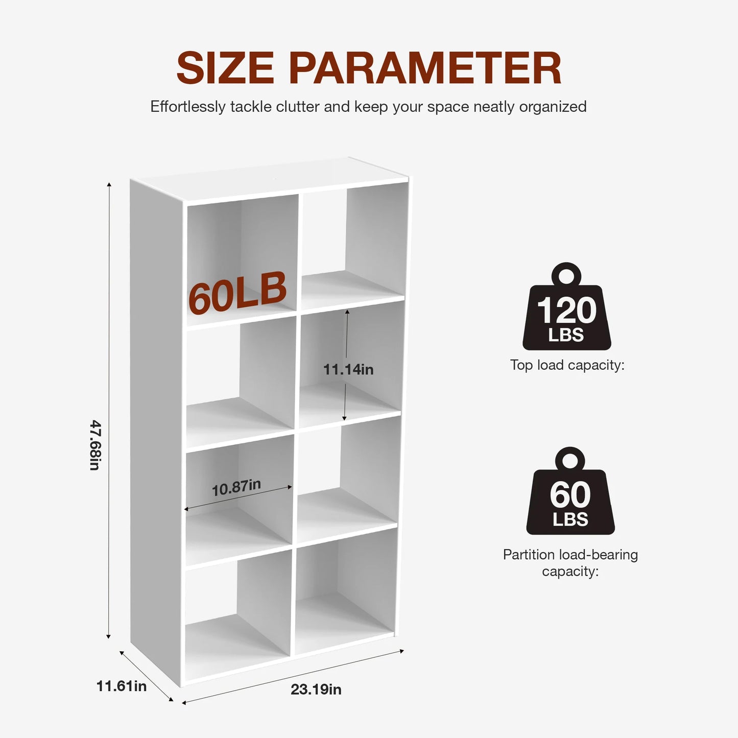 JHK Wooden Bookcase Cube Storage Organizer Modern Shelf For Home