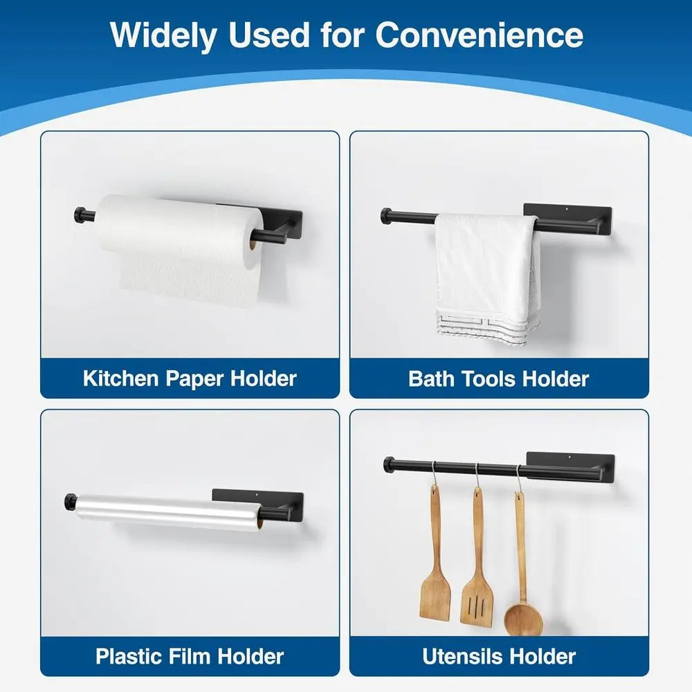 Stainless Steel Kitchen Roll Dispenser Wall Mounted Rack Under Cabinet