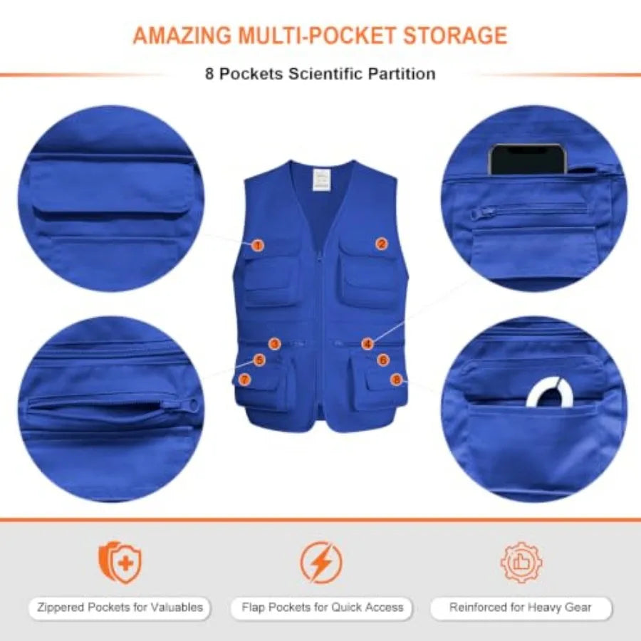 Lightweight Utility Fishing Cargo Vest For Outdoor Work And Travel