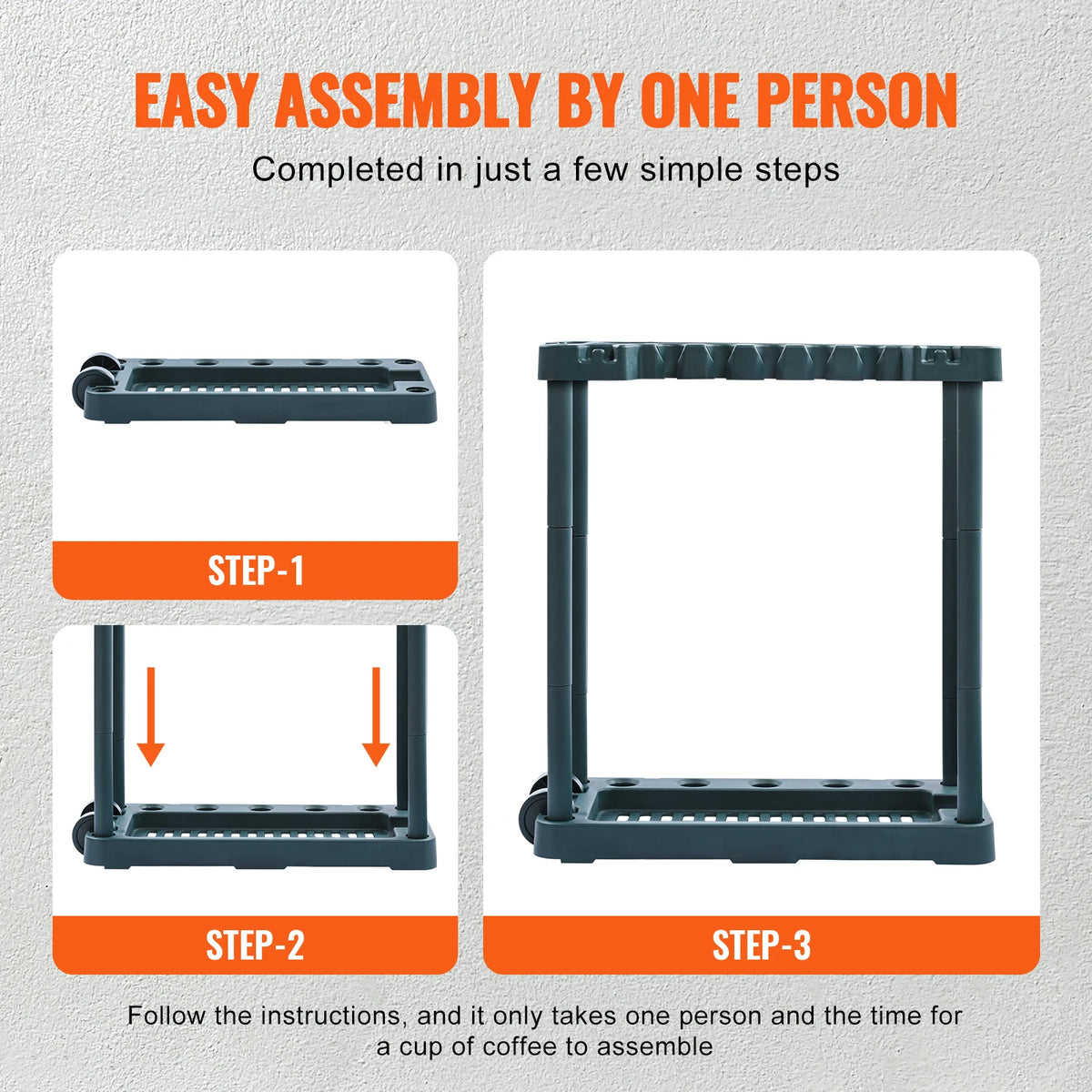 SucceBuy 10 Slot Garden Tool Organizer Garage Storage Rack