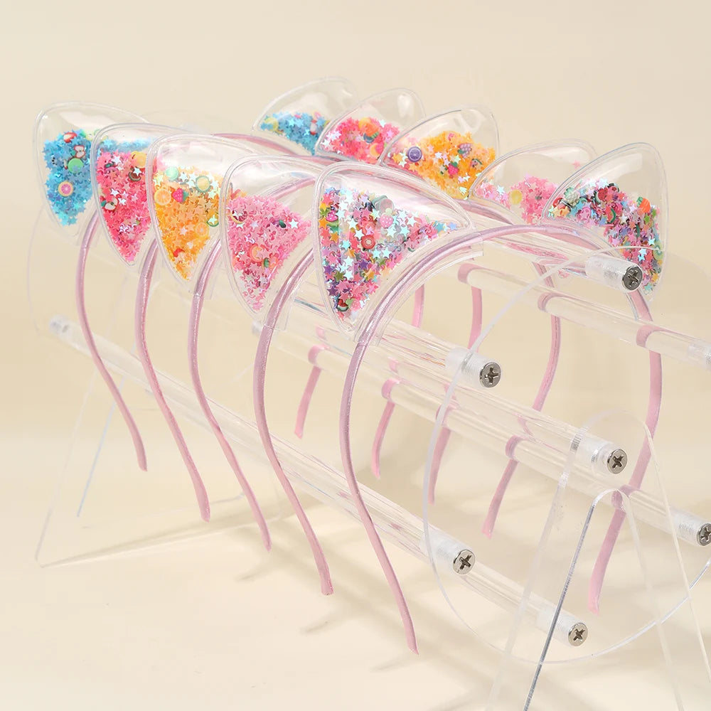 Shining Sequin Cat Ear Headbands For Kids Princess Hair Accessories