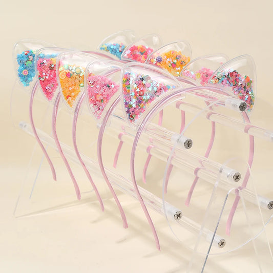 Shining Sequin Cat Ear Headbands For Kids Princess Hair Accessories