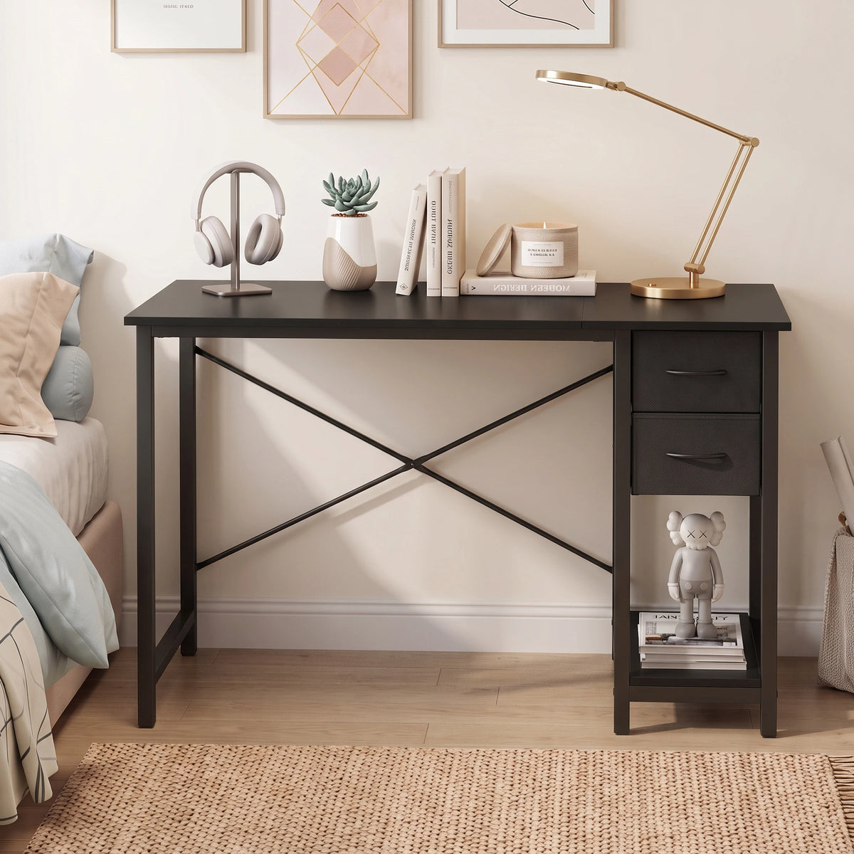 MCQ Ergonomic Office Desk With Storage Drawers Side Hook