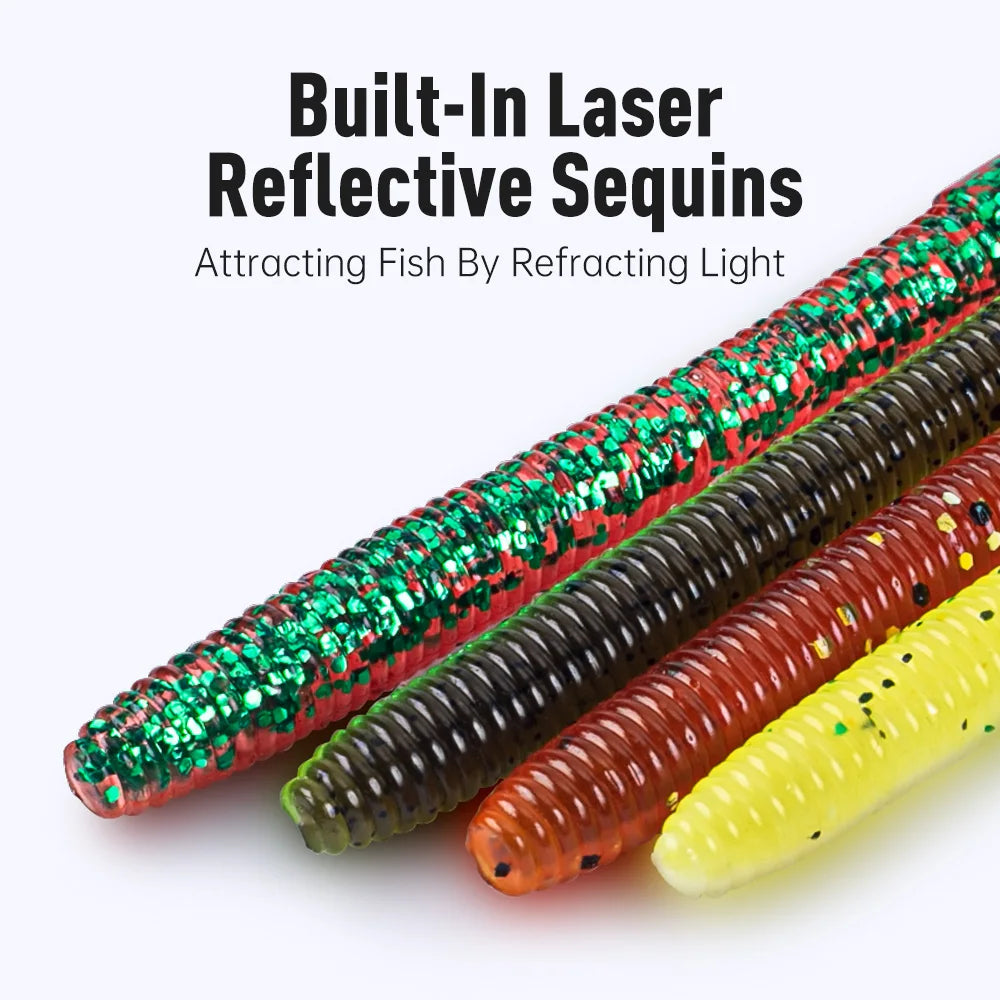 Kingdom Earthworm Sinking Soft Fishing Lures For Bass