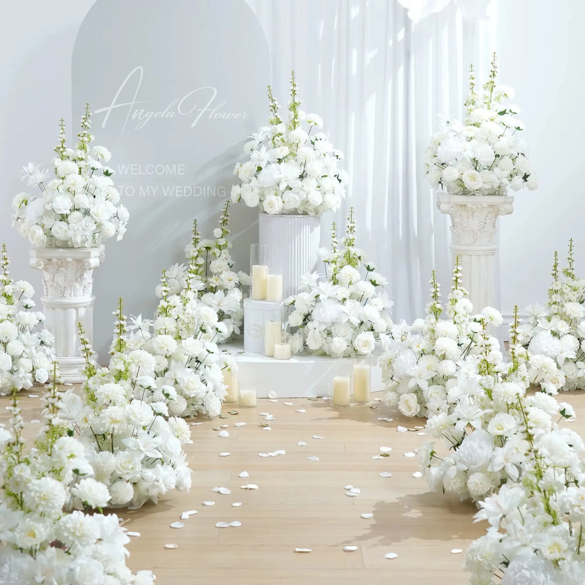 Angela Flower Artificial Silk Flower Ball Table Centerpiece