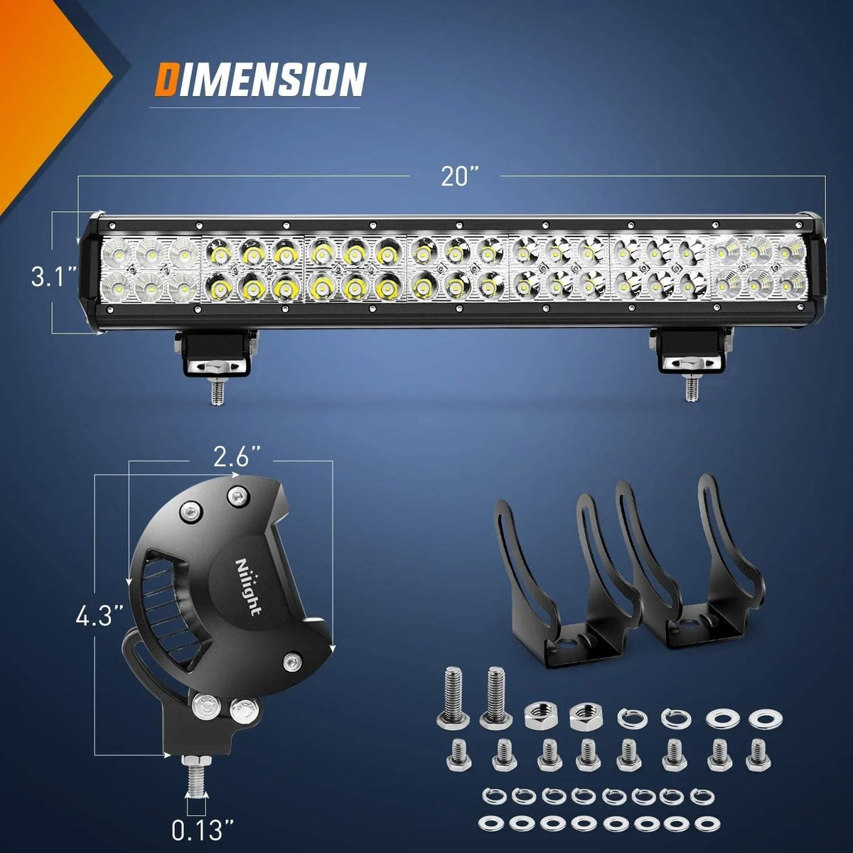 Nilight LED Light Bar Spot Flood Combo Off Road Lights