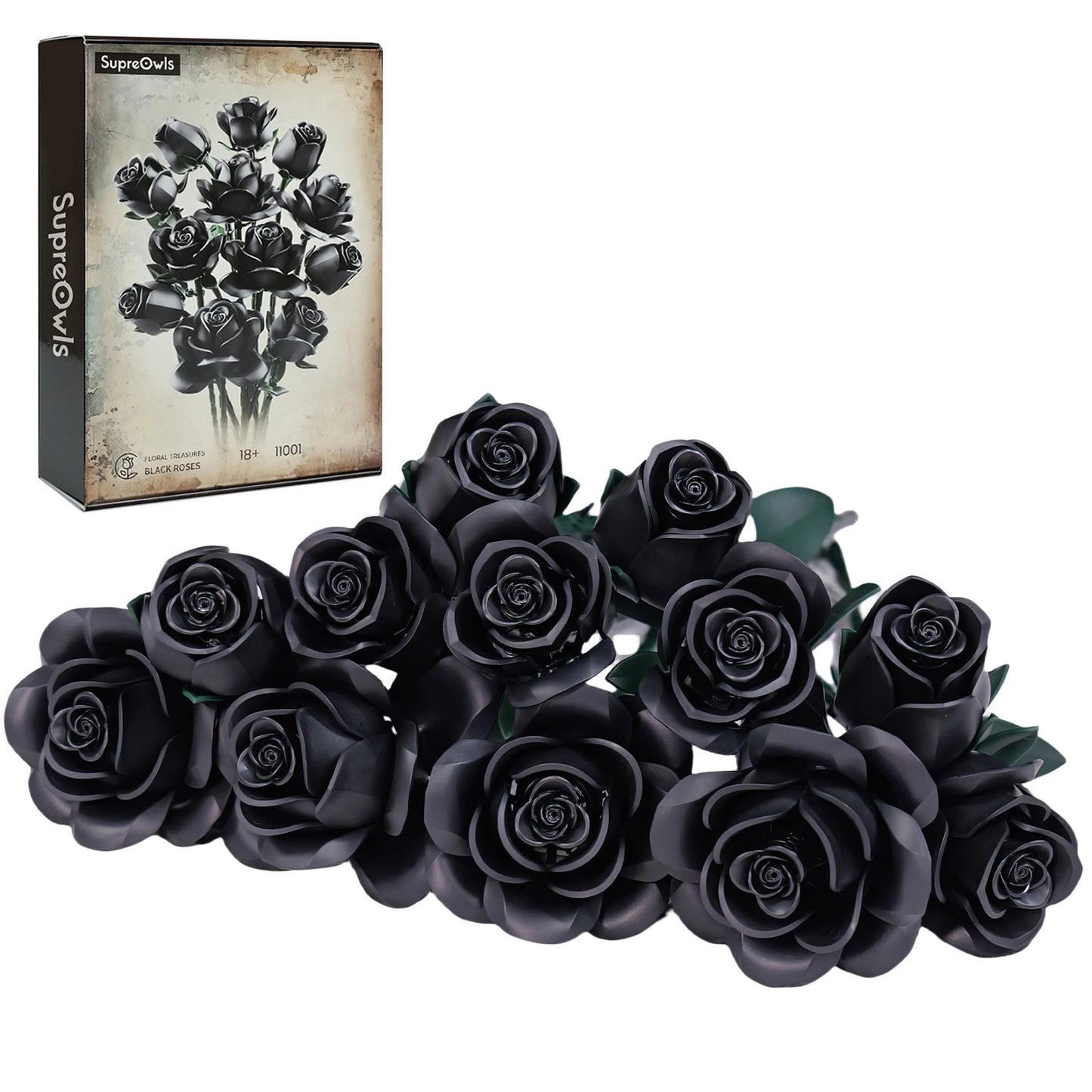 SupreOwls Roses Bouquet Building Blocks Set For Wedding Decor