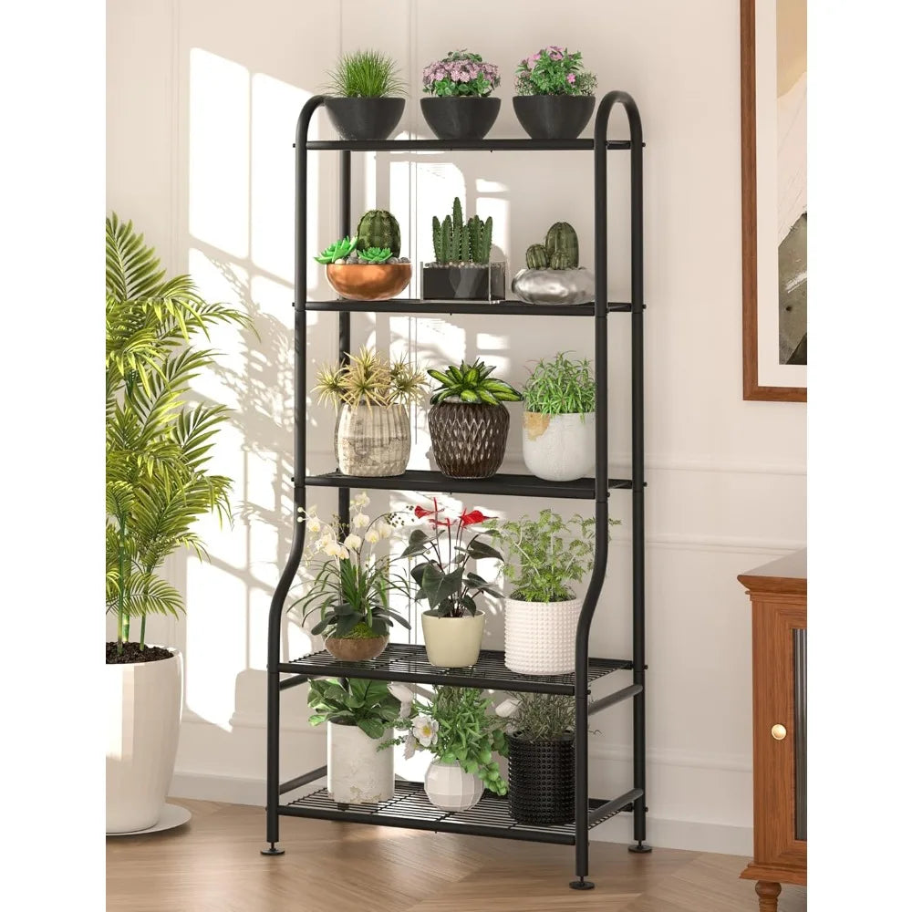 NBVCX 5 Tiered Tall Metal Plant Stand With Wall Kit