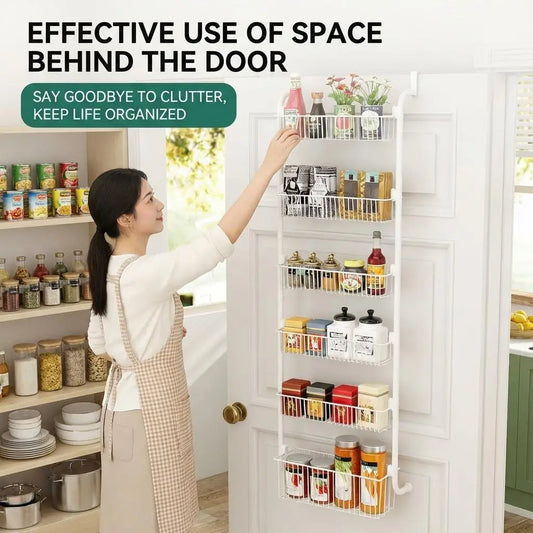 HiMISS Over Door Pantry Organizer Hanging Metal Kitchen Storage Rack