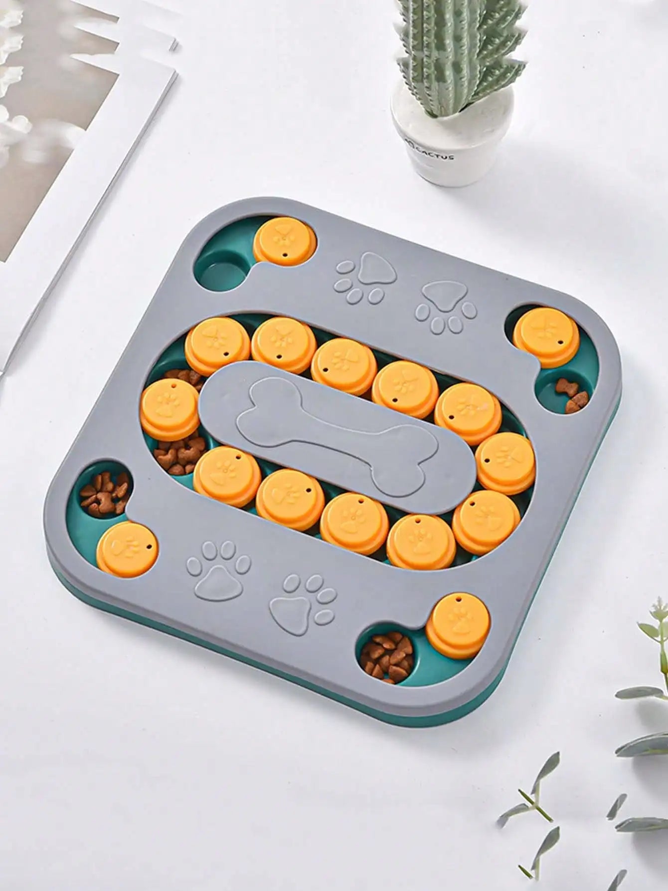 Interactive Pet Puzzle Slow Feeder Treat Dispenser Bowl