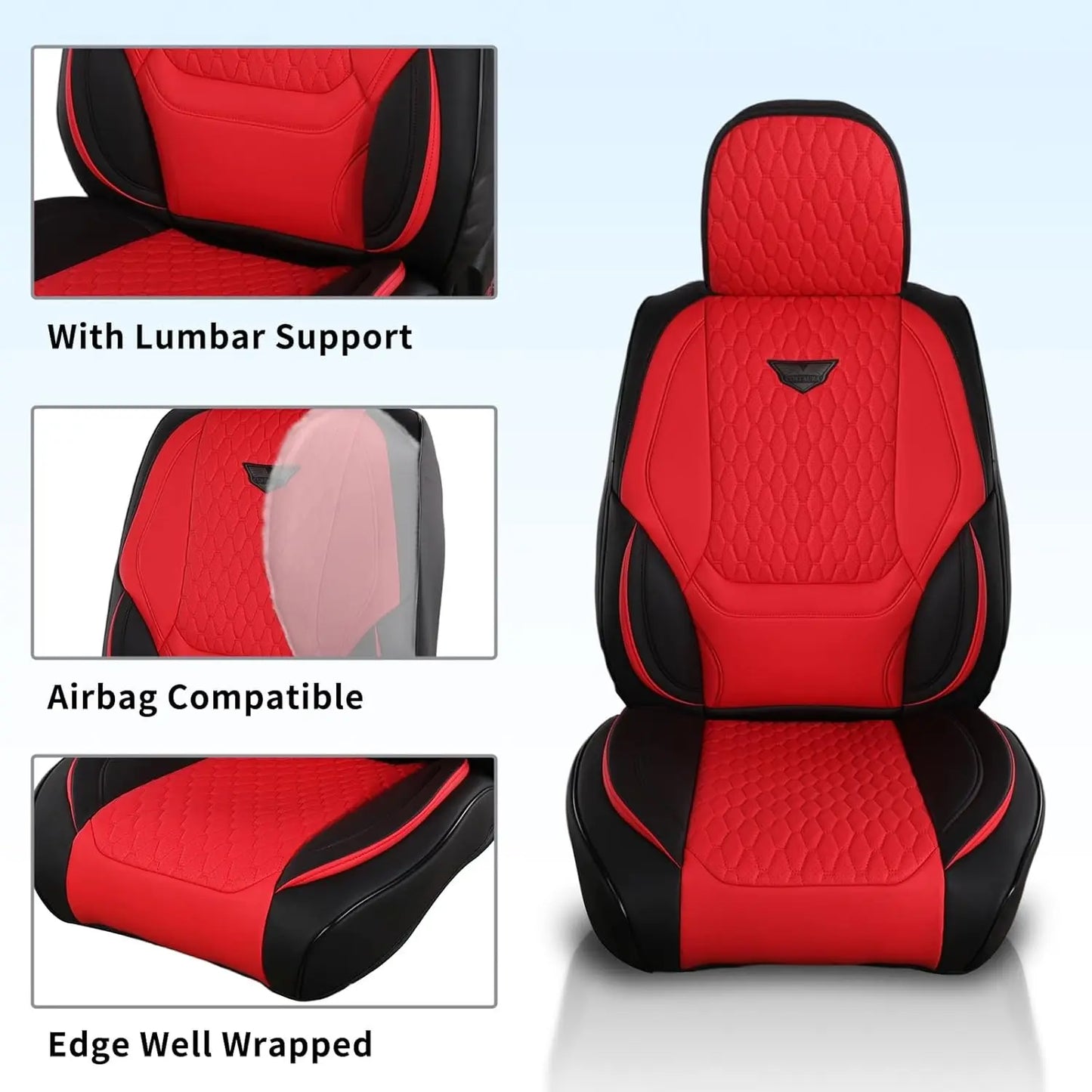 EKR Universal Leather Car Seat Covers Full Set Waterproof