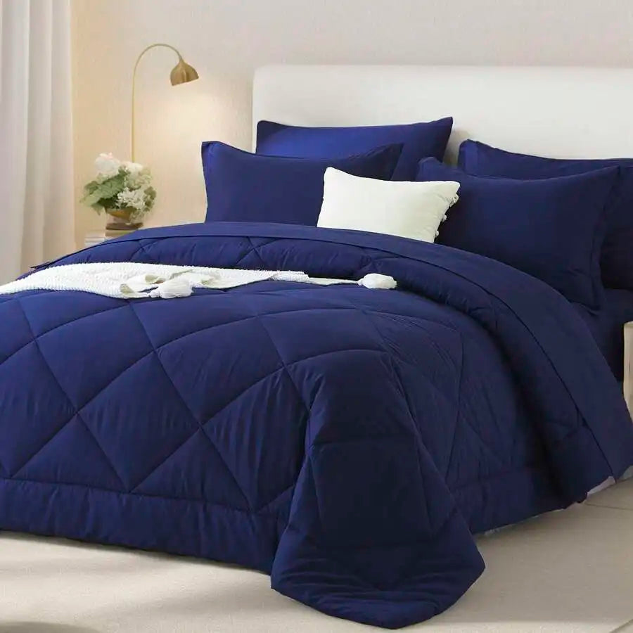 Geometric Pattern Bed Comforter Set Polyester Cotton Soft Summer Bedding
